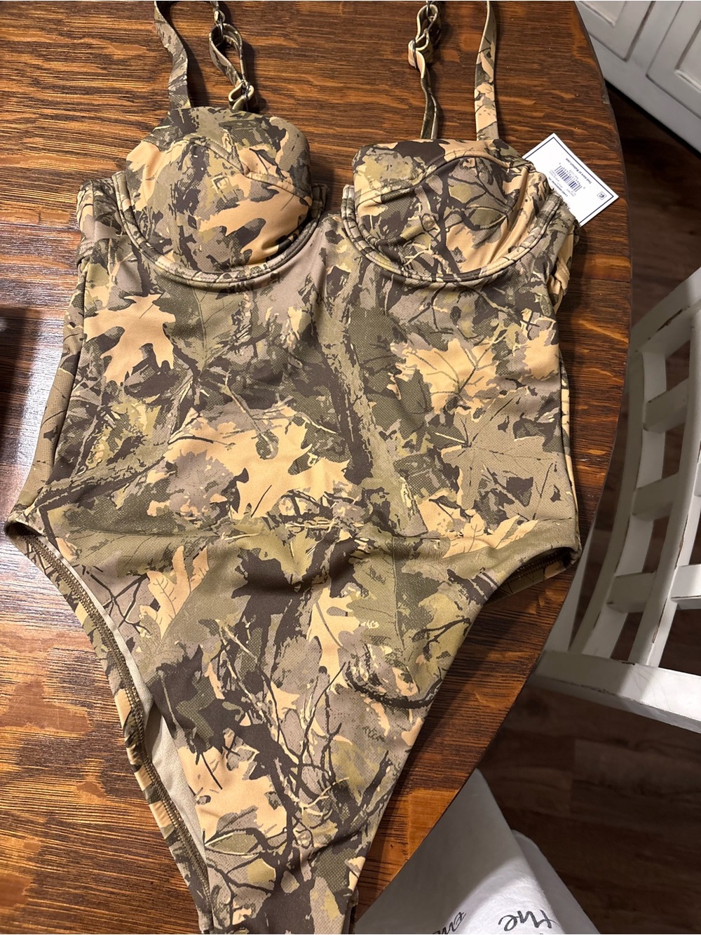 Women's Camouflage One-Piece Swimsuit with Underwire Support